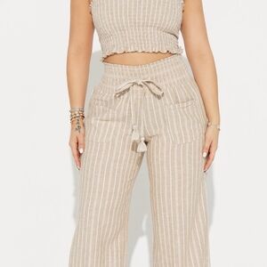 ♡◇♤ TOP AND STRIPED BEIGE WOMEN'S JUMPSUIT ◇♡♡